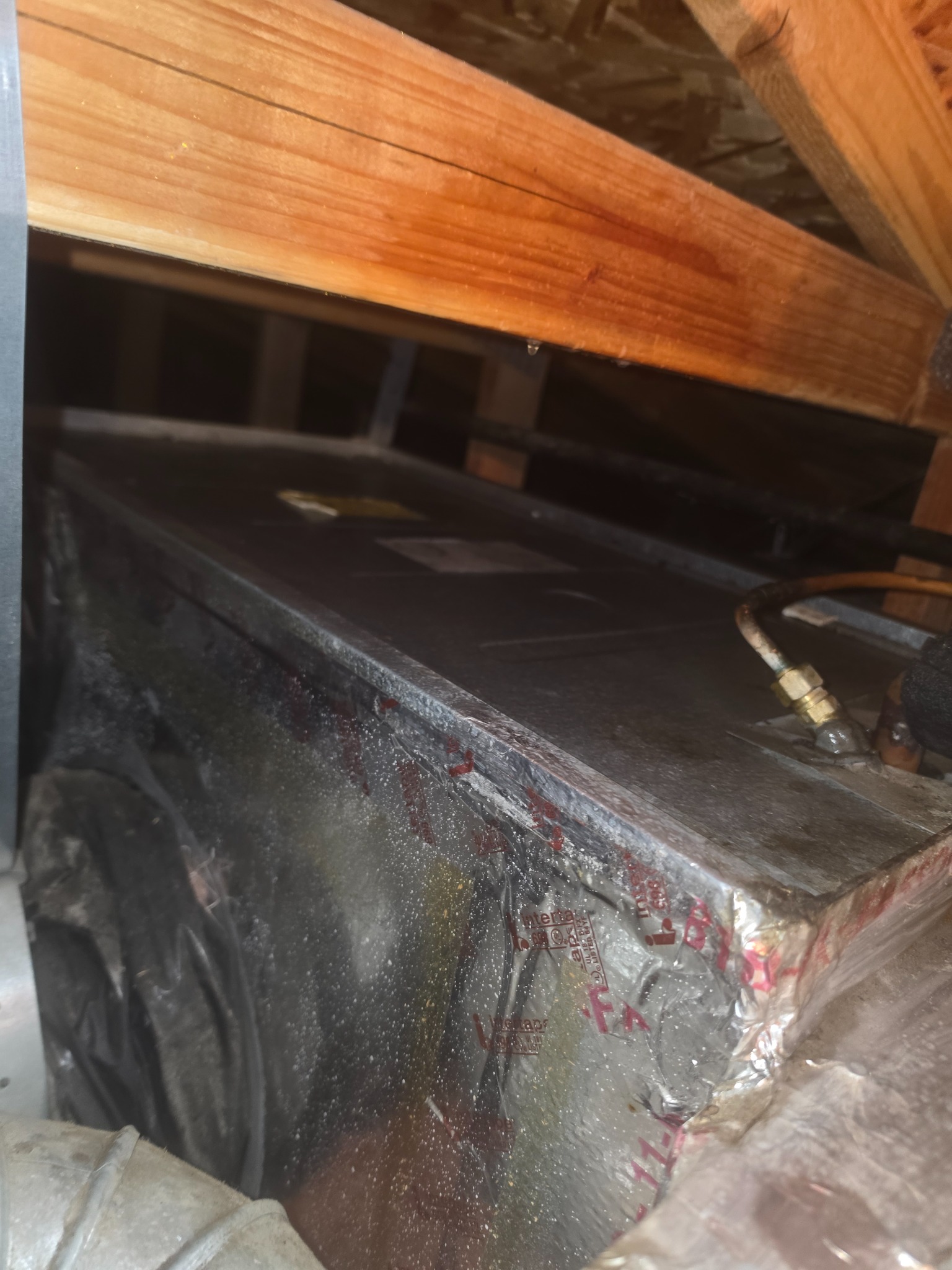 Inspection around attic ductwork