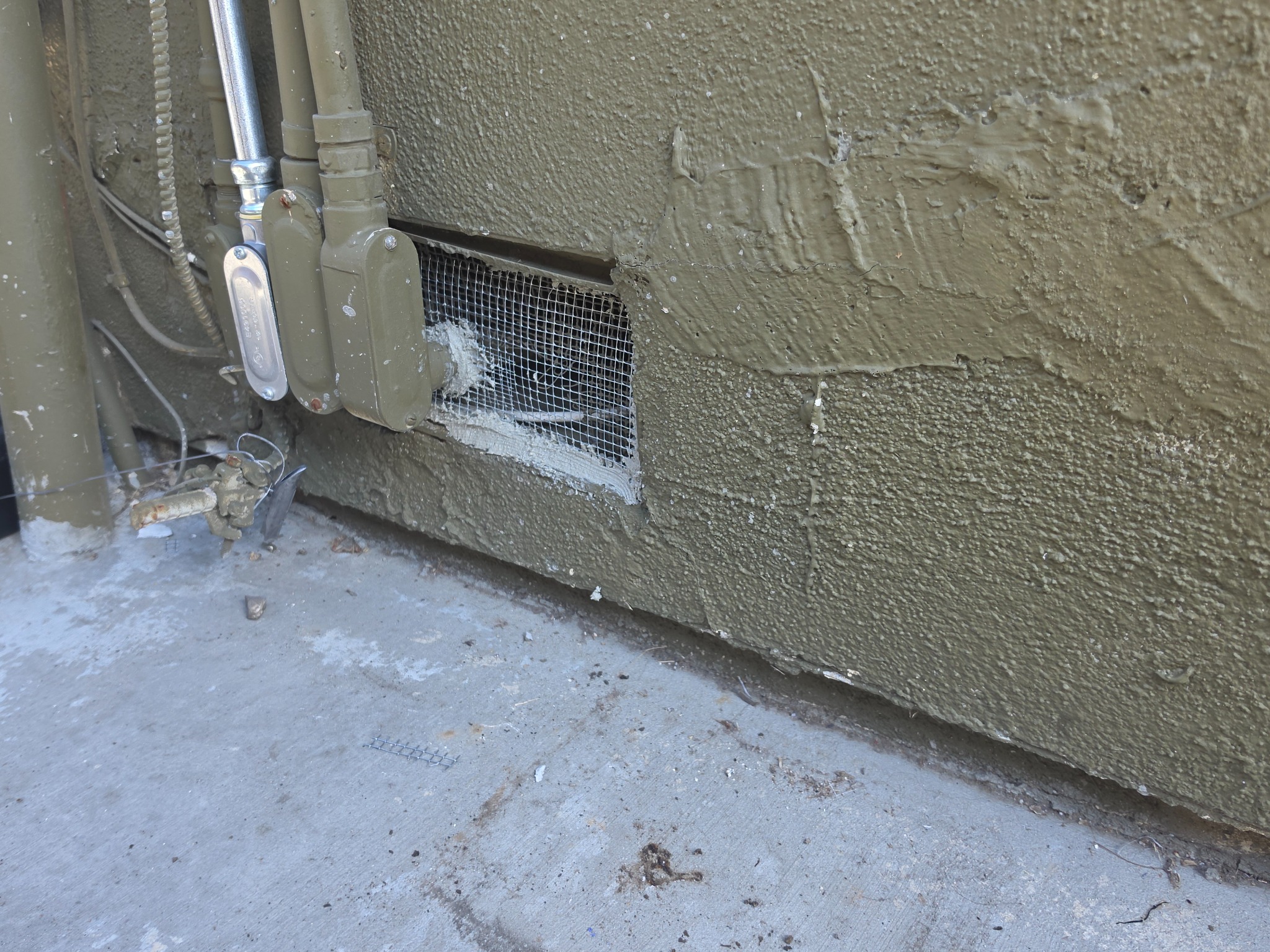 Rodent exclusion work around an exterior vent